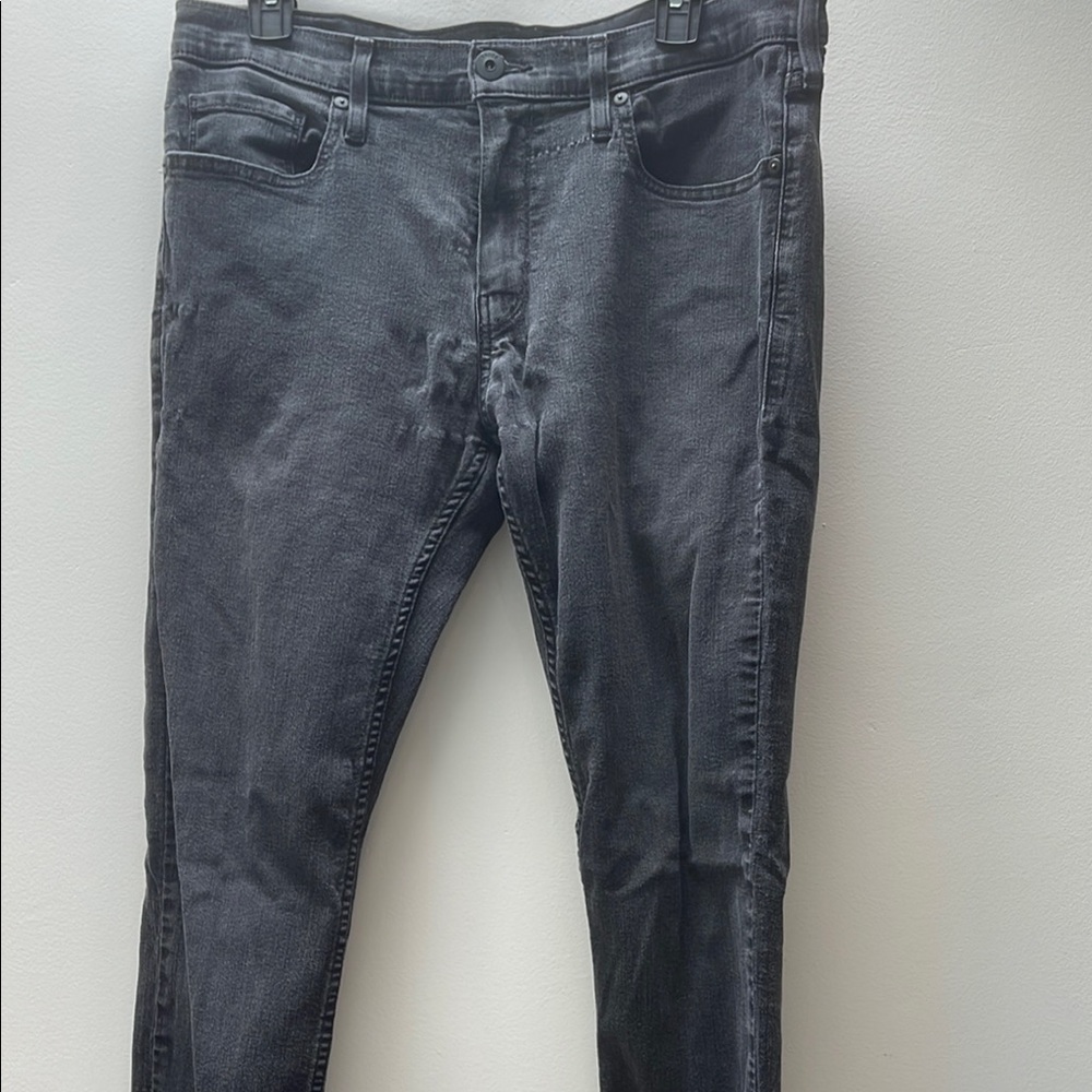 PAIGE Black Skinny Jeans Distressed Knees
